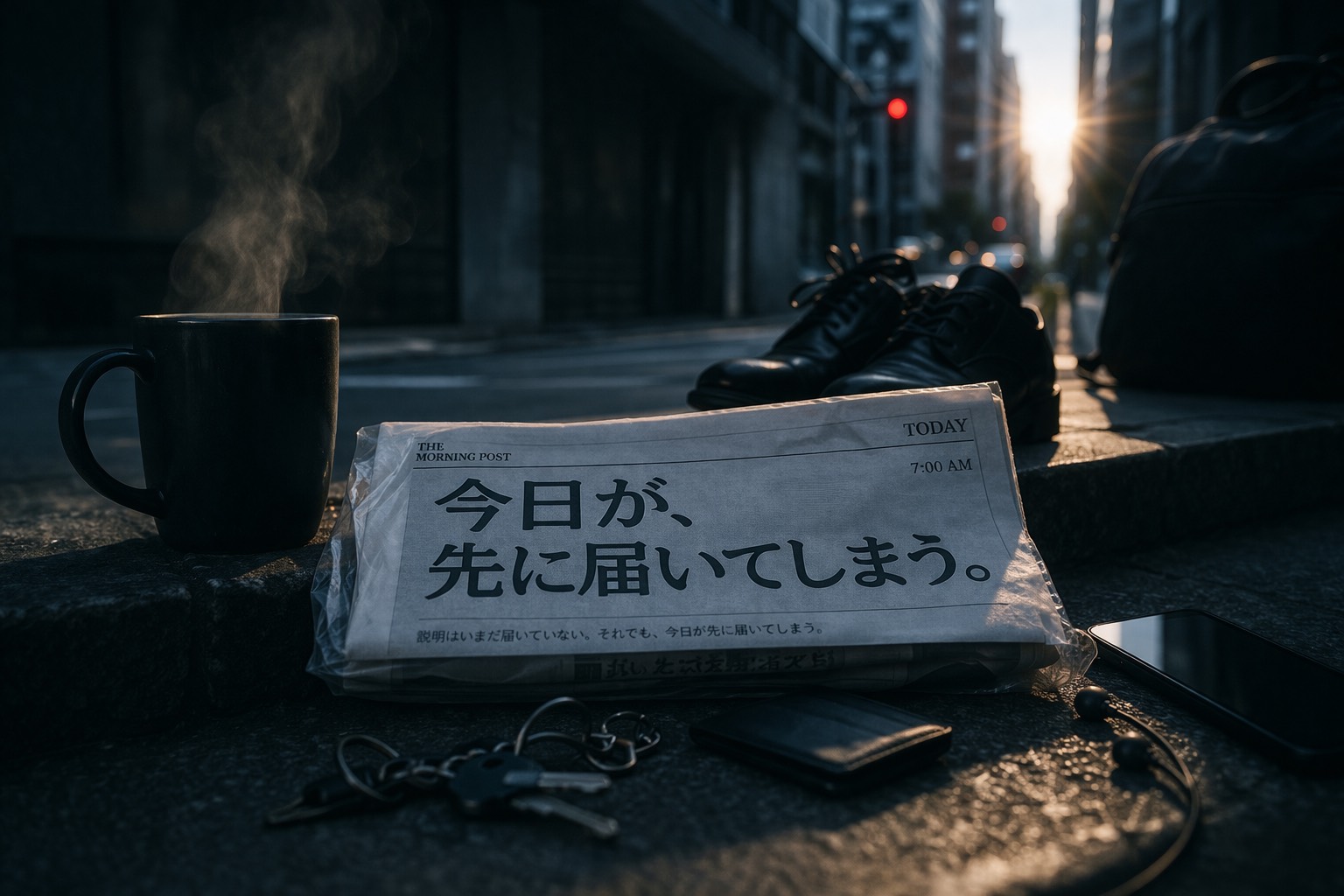 時間の正体も意識の出どころもわからないまま、それでも朝は再開し、生活は先へ進む。巨大な未解読を抱えたまま今日を運用する、静かな祝福についての散文。