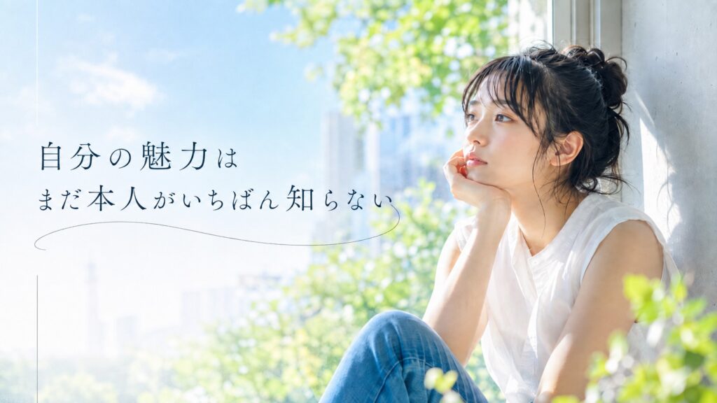 自分の魅力がわからない人へ。可愛いと言われても自分では把握しきれない理由を、他人に起こる反応・慣れ・環境との掛け算から考える。GlassRoomは、まだ知らない自分の使い方まで活動の中で探していく。