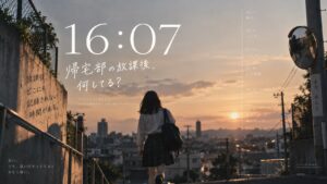 帰宅部で放課後が暇。16:07に学校を出て、気づけば夜。そんな高校生の放課後を時刻だけで追いながら、今日の数時間の使い方を少しだけ変えてみる。